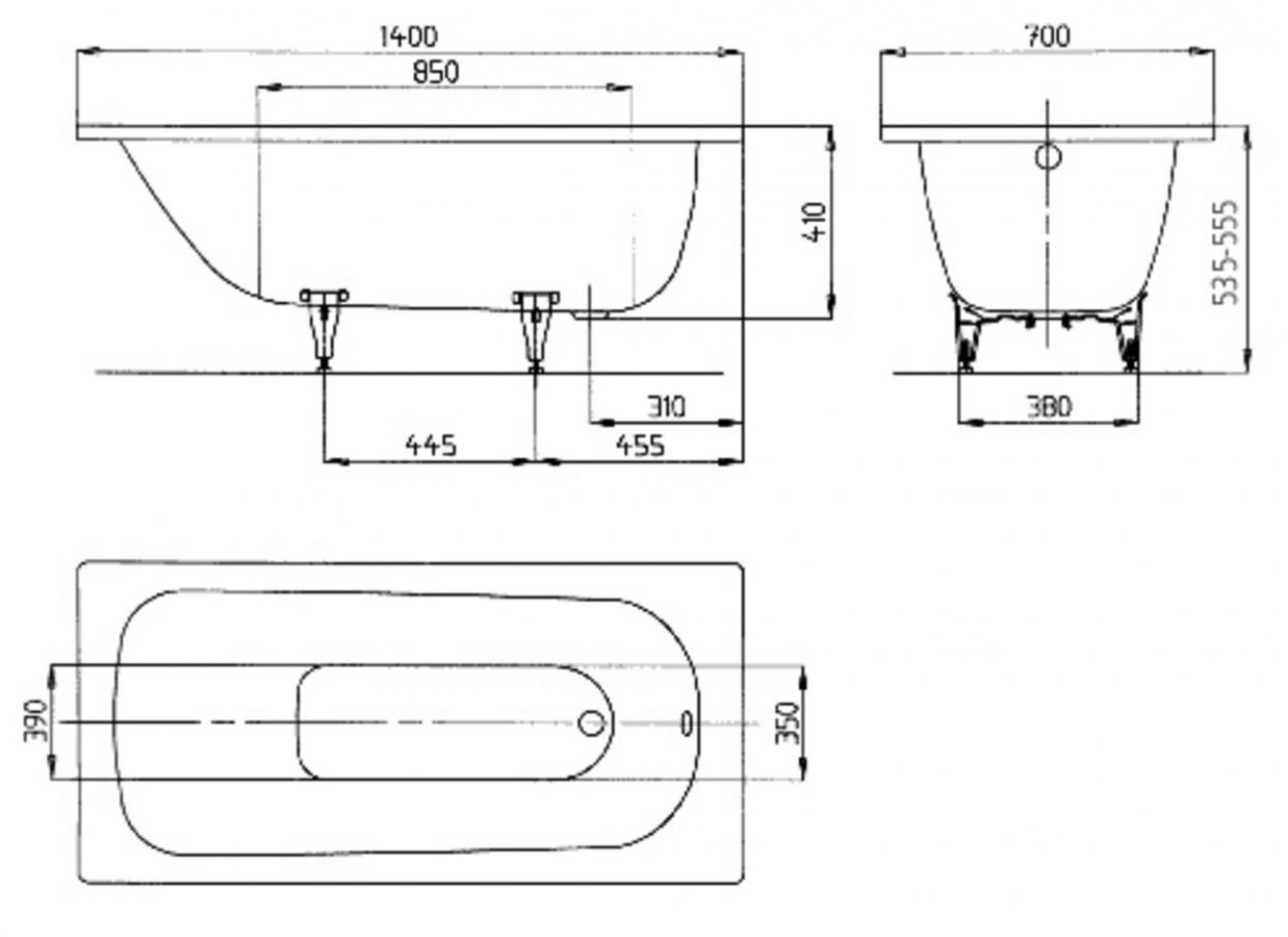 Plieninė vonia Kaldewei Saniform Plus 140x70x41 su Easy-Clean, balta internetu