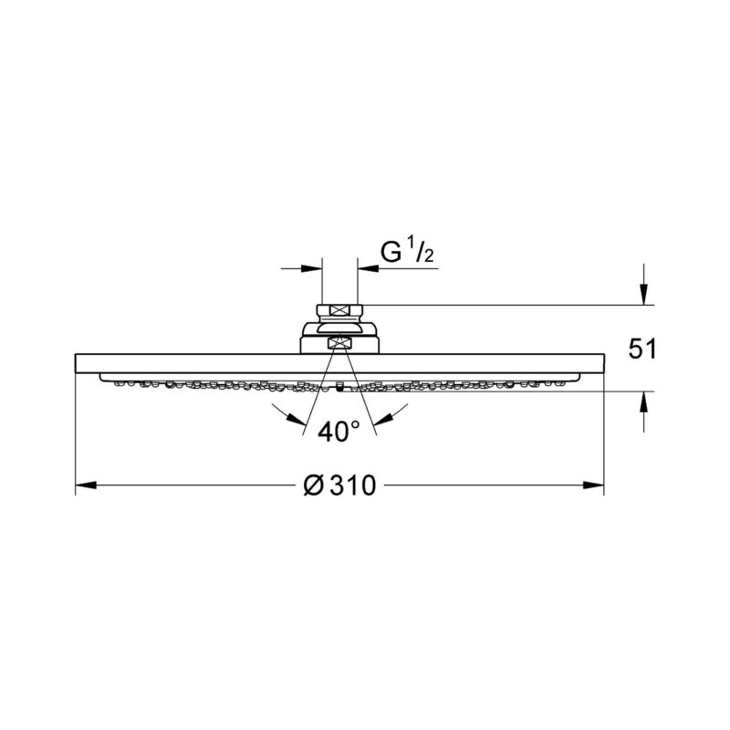 Rainshower potinkinė dušo galva 310mm, chromas internetu