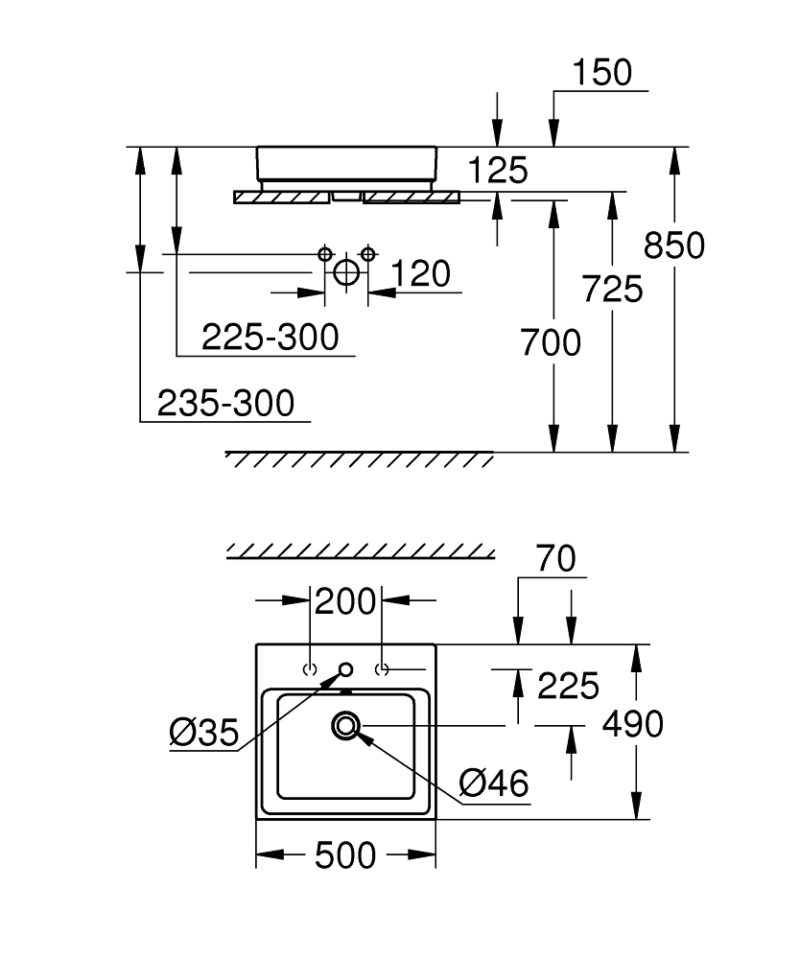 Grohe praustuvas Cube, 500×490 mm internetu
