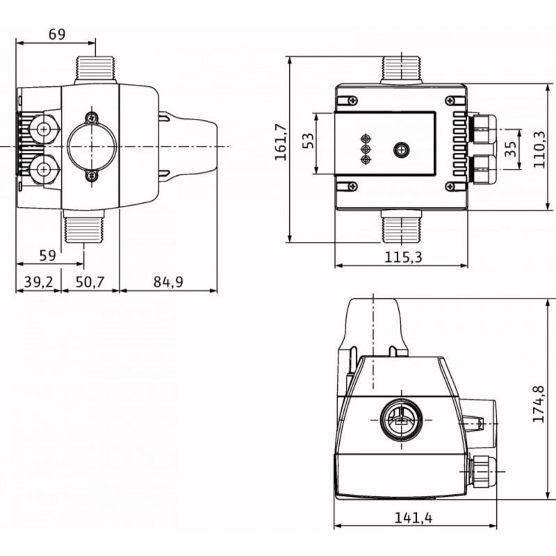 2735272 Valdiklis su srauto jutikliu HiControl 1 siurbliams iki 1,1 kW (srauto relė-1) internetu