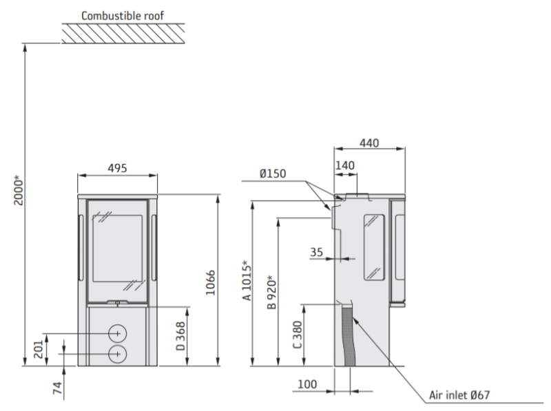 Krosnelė CONTURA 556:3 G Style juoda sp. su muilo akmens viršum (komplektas:298080,803351) kaina