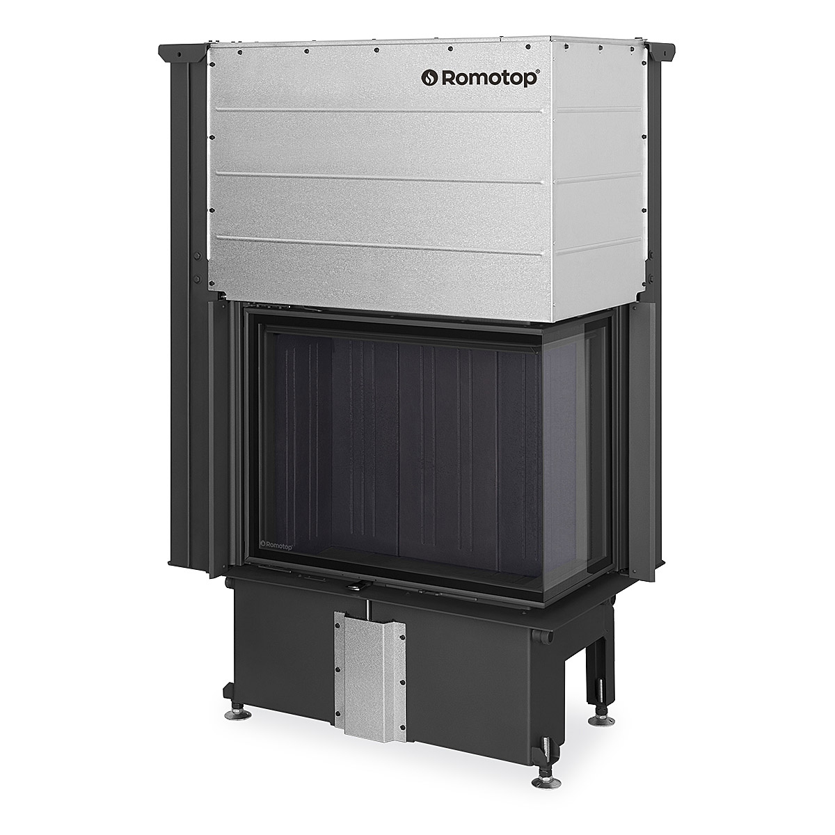 Plieninis židinio ugniakuras Romotop IMPRESSION R2G L 71.60.34.21 su pakeliamomis durimis, dešininis kaina