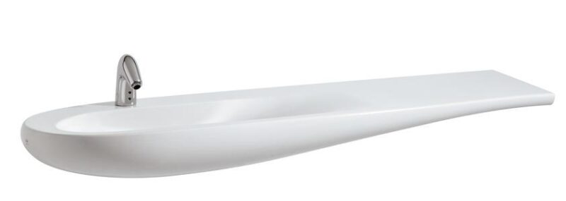 ALESSI ONE baldinis praustuvas 160×50, su anga maišytuvui, baltas su LCC