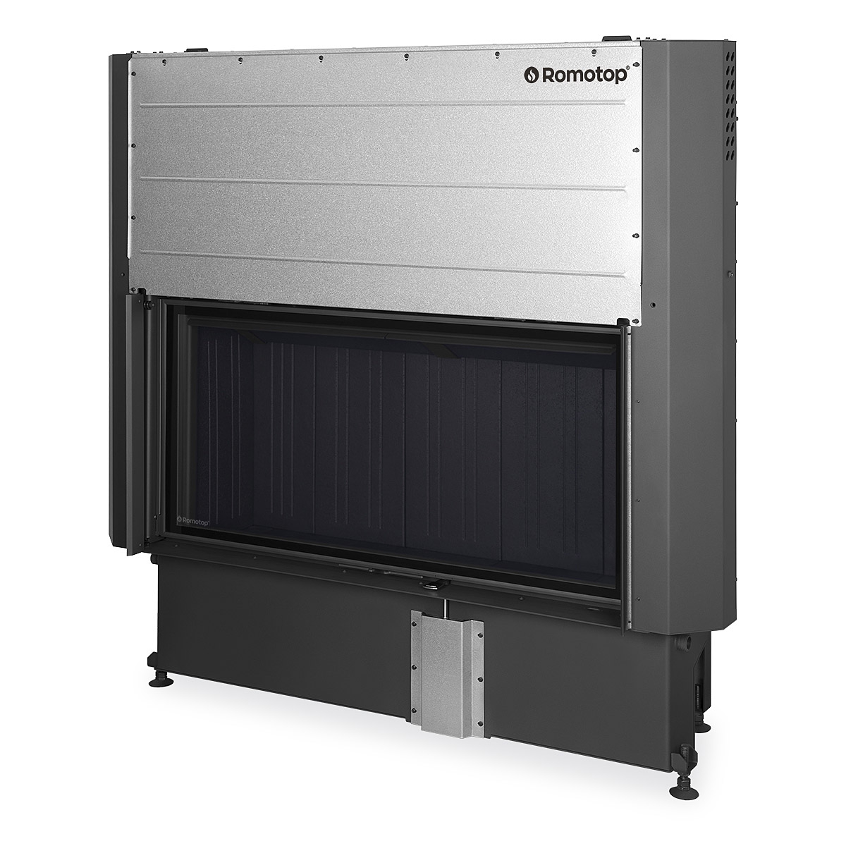 Plieninis židinio ugniakuras Romotop IMPRESSION 2G L 93.60 su pakeliamomis durimis kaina