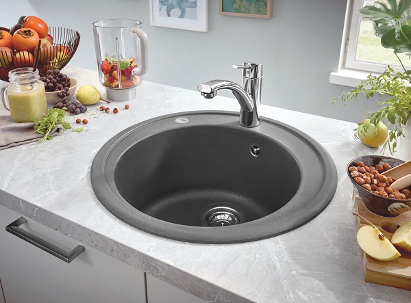 Grohe akmens masės plautuvė K200, spalva pilka granito, skersmuo 51 cm kaina