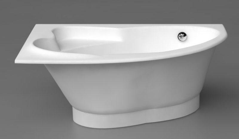 Akmens masės vonia Vispool Orte 169×112 mm, balta