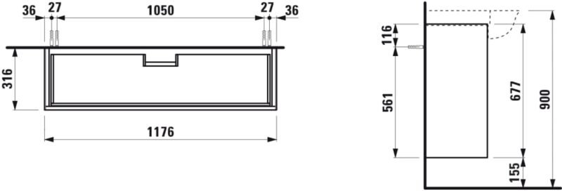 THE NEW CLASSIC spintelė praustuvui 1180x670x320 cm, traffic grey internetu