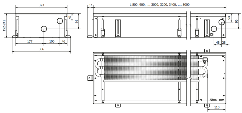 Įleidžiamas grindinis konvektorius FC 400x32x15