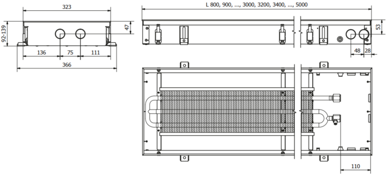 Įleidžiamas grindinis konvektorius FC 120x32x9