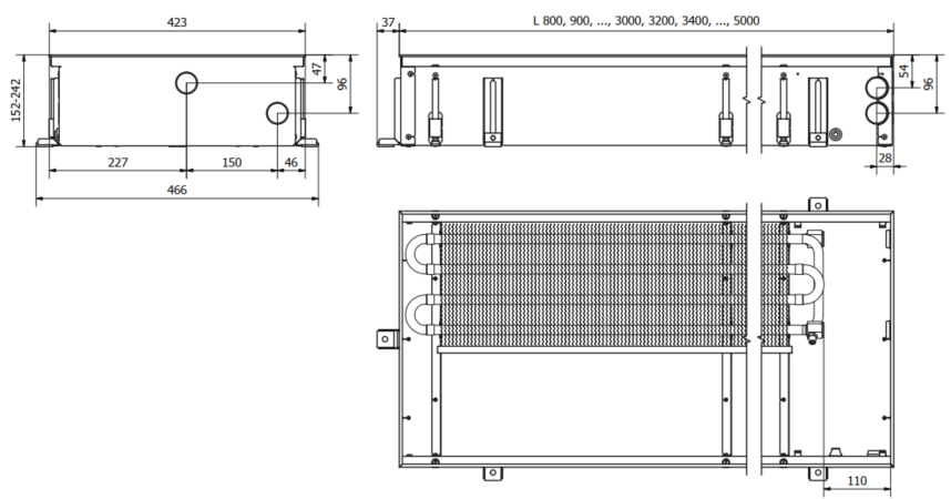 Įleidžiamas grindinis konvektorius FC 120x42x15