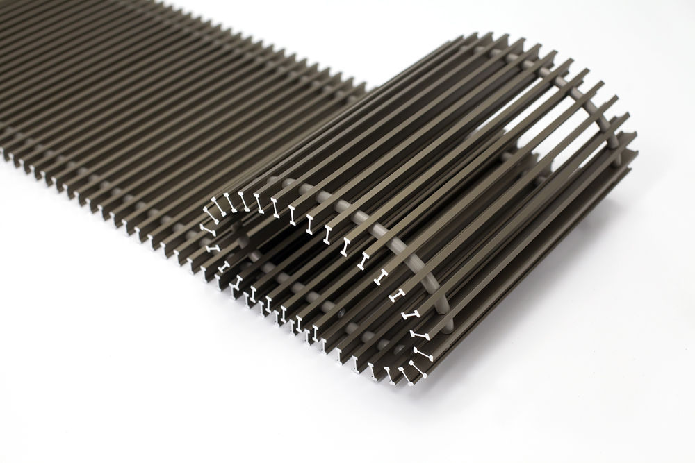 Grotelės įleidžiamam grindiniam konvektoriui GR 200×32 rudos internetu