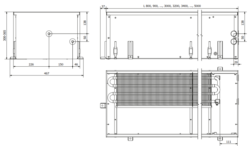 Įleidžiamas grindinis konvektorius FC 280x42x30