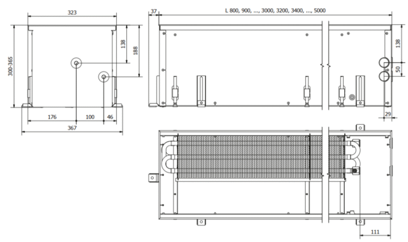 Įleidžiamas grindinis konvektorius FC 150x32x30