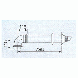 Sime koaksialinio dūmtraukio komplektas, 0,944mm, d=60/100 kaina