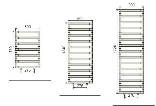 Vonios radiatorius STEP B 1240×500, chromas kaina