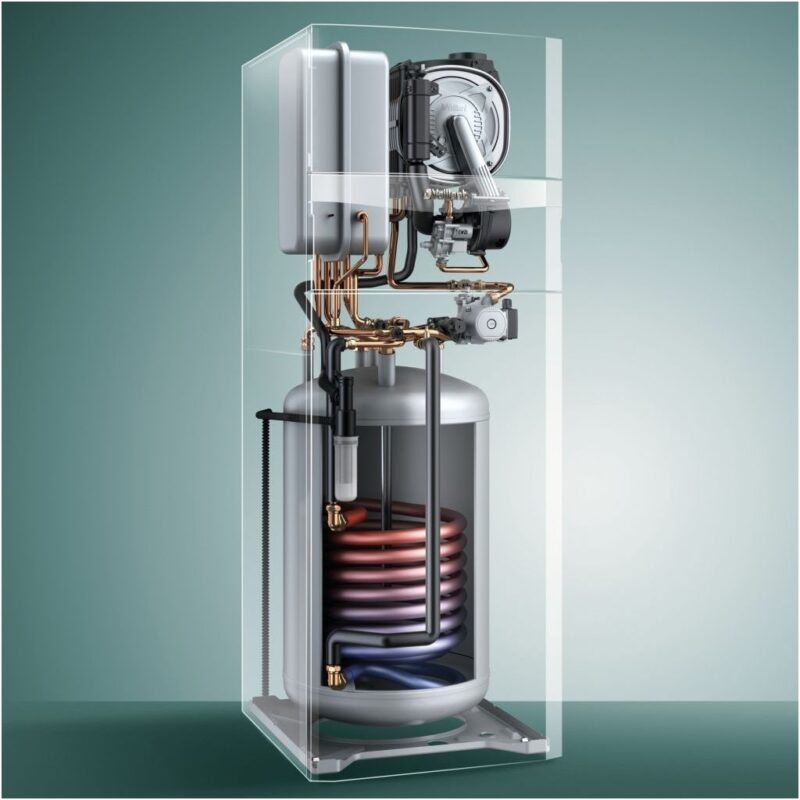 Dujinis kondensacinis katilas Vaillant ecoCOMPACT VSC 206/4 -5 su 150L boileriu, šild. galia 20kW, galia V.Š. 24,5 kW kaina