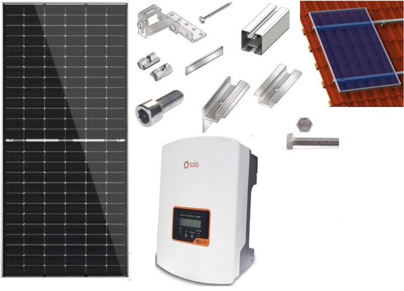 10kW Saulės elektrinės komplektas (be montavimo darbų), stogo danga – čerpės internetu