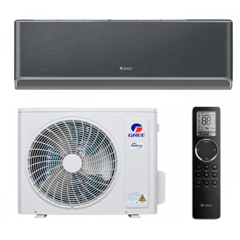 Šilumos siurblys oras-oras Gree Airy Black 7,1/7,8kW (GWH24AVEXF-K6DNA1A/O ir GWH24AVEXF-DNA1A/I-B)