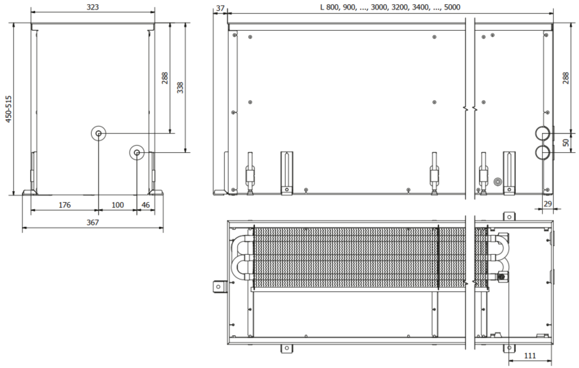 Įleidžiamas grindinis konvektorius FC 160x32x45