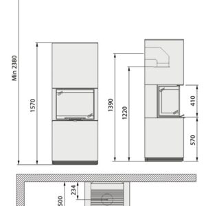 Krosnelė CONTURA CI61A, betono imitacijos apdaila (998711, 203088, 203060, 058447)