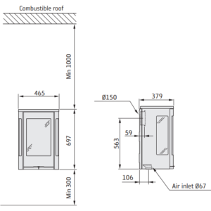 Krosnelė Contura C856W:1 STYLE, juoda, montuojama ant sienos (998489, 998662)