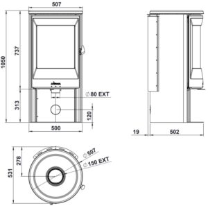 Plieninė krosnelė Invicta Neosen, 6kW (P948836)