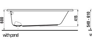 Jika LYRAplus vonia 170 x 70 cm, su kojelėmis