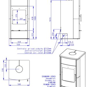 Krosnelė Romotop Espera 01 su šilumokaičiu, su keramikos apdaila (sp. 90002)