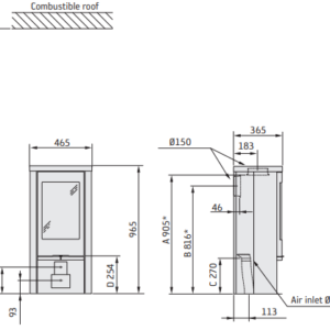 Krosnelė CONTURA 820T Style juoda sp. su muilo akmens apdaila (998460, 203117)