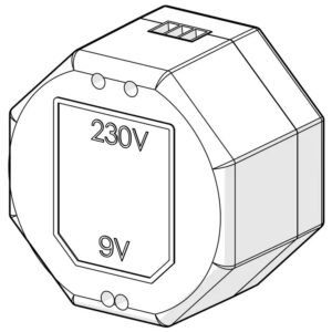 Maitinimo šaltinis 230 - 9V;  IP20, jungiamų prietaisų skaičius 5 (1,3A)