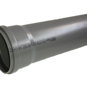 Kanalizacijos vamzdis su mova PVC 50x3x1000, pilkas (3069762)