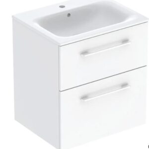 Selnova Square praustuvas su pakabinama spintele, 600x652x502 mm, baltos spalvos