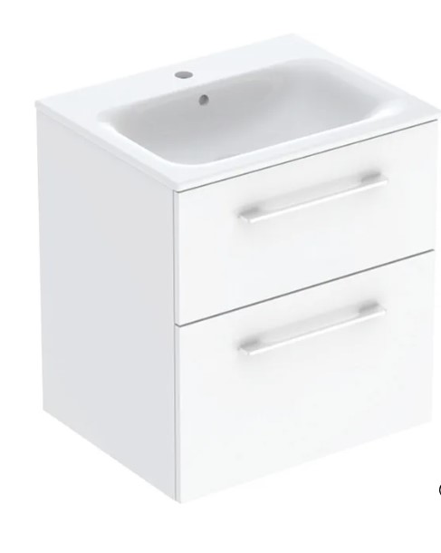 Selnova Square praustuvas su pakabinama spintele, 600x652x502 mm, baltos spalvos