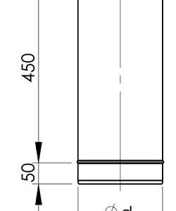 Apvalus įdėklas HeatUp NP d.160, L-0.5m (H111 1 1001 0160 050)