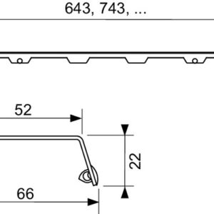 TECEdrainline poliruoto nerūdijančio plieno dušo latako grotelės "steel II", tiesios, L-1000