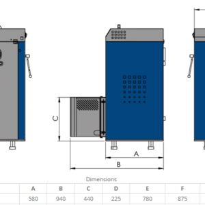 Granulinis katilas Elektromet EKO PE COMPACT 20/310 (galia 18kW, talpa granulėms 310 l)