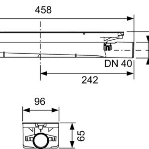 TECEdrainprofile sifonas, šoninis pajungimas, DN40