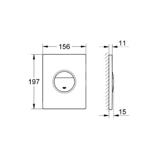 Grohe Nova Cosmopolitan WC klavišas 3/6ltr, chromuotas