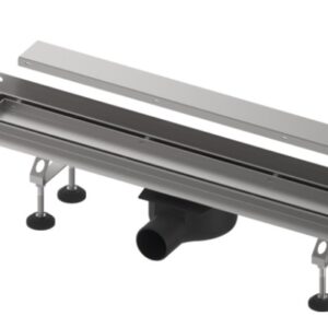 TECElinus dušo latako komplektas su dvipusėmis grotelėmis steel/plate , su užlenktu flanšu 900mm