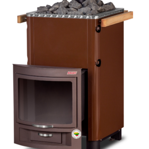 Pirties krosnelė Kalvis PR2-1 15 kW su 1,7 kW vandens kontūru, išgaubta stiklo keramika
