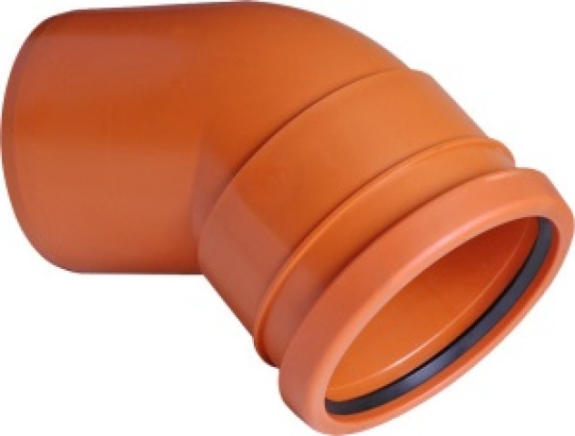 Lauko kanaliz. PVC alkūnė 160/45°