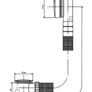 Automatinis vonios sifonas, prailgintas, aukso spalva, d.70 mm
